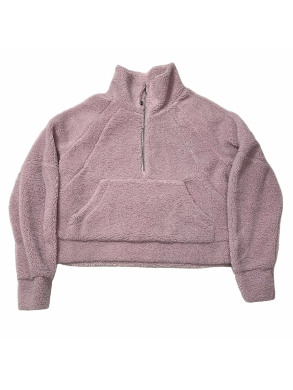 Lululemon Scuba Oversized Fleece Athleisure Funnel Neck 1/2 Zip Pink Peony M/L - Picture 3 of 8